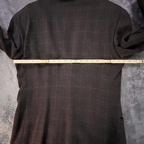 Giorgio Armani Le Collezioni Wool Windowpane Blazer Brown 40R Italy Vintage - Picture 9 of 16